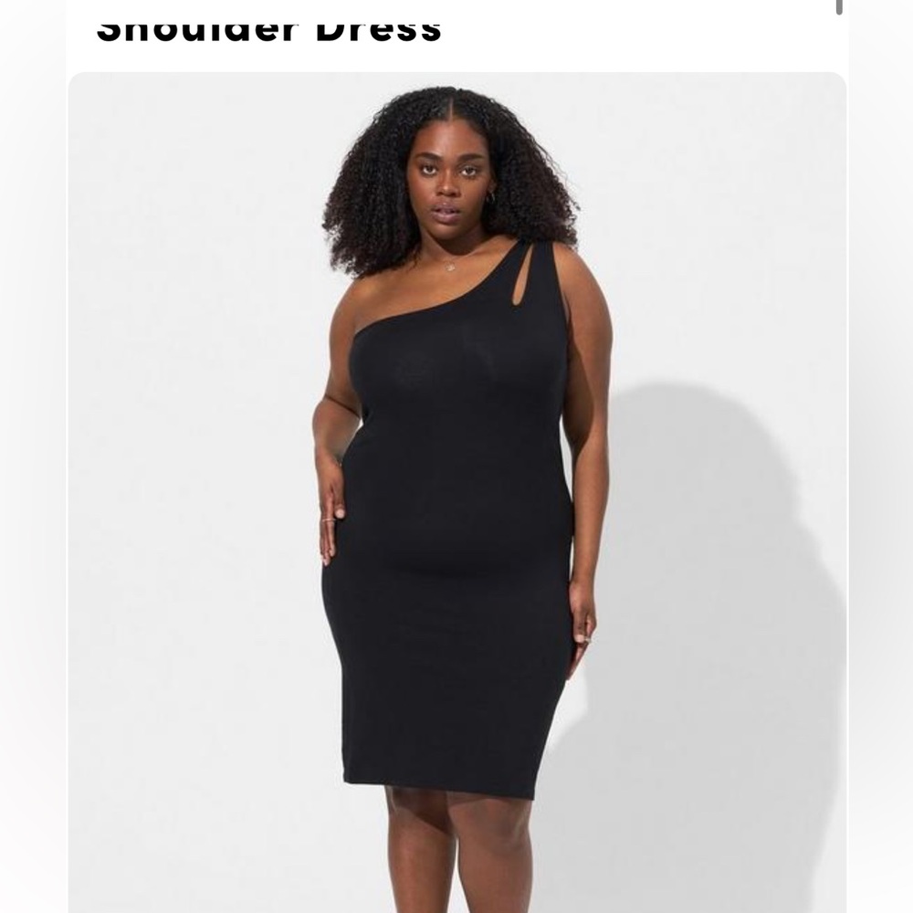 Torrid mini foxy bodycon one shoulder dress